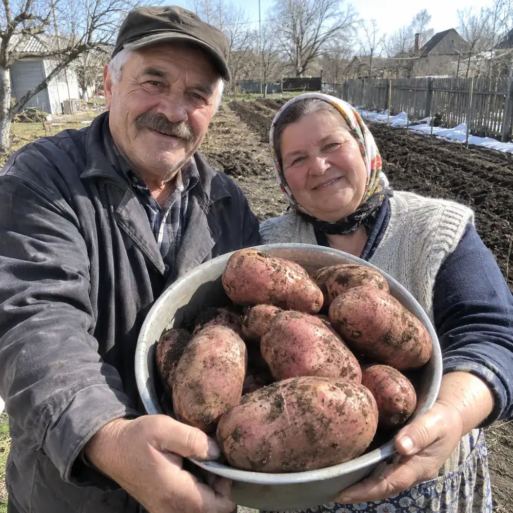 Великі рожеві бульби картоплі Зевс у розрізі